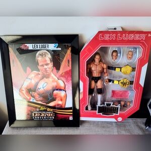 Lex Luger Autographed 8x10 Photo and Brand new Lex Luger Ultimate Edition Figure